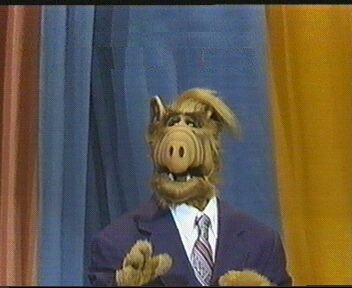 ALF as the guest host of the Tonight Show